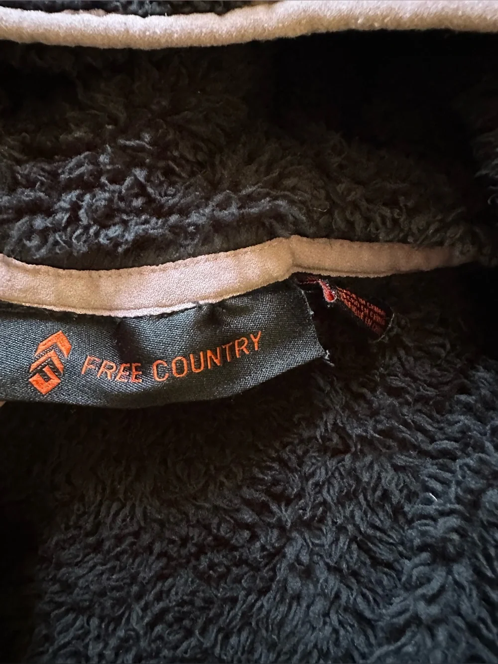Free Country Black Sherpa Jacket with Pink Trim Full Zip Girl’s Size 5/6